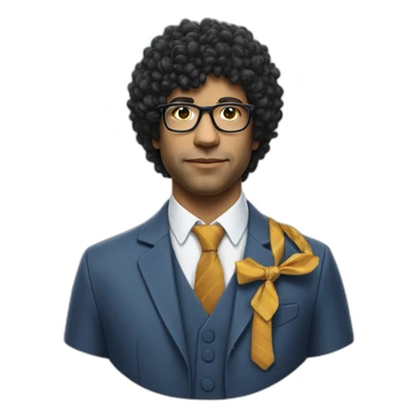 Richard Ayoade buying a necktie sticker