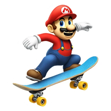 Mario  skate boarding sticker