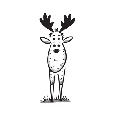 Hand drawn doodle style moose sticker