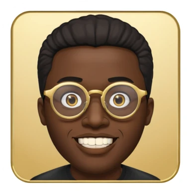 Black man with gold teeth and black glasses sticker