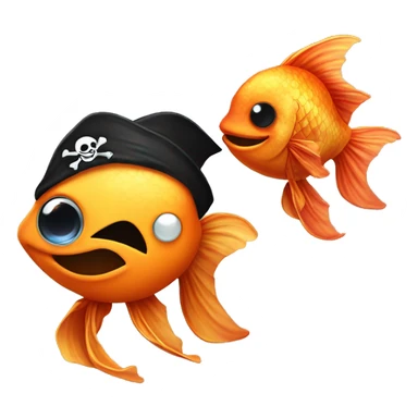 smiling goldfish pirate (eye patch and pirate smiling goldfish pirate with an eye patch and pirate bandana
 sticker