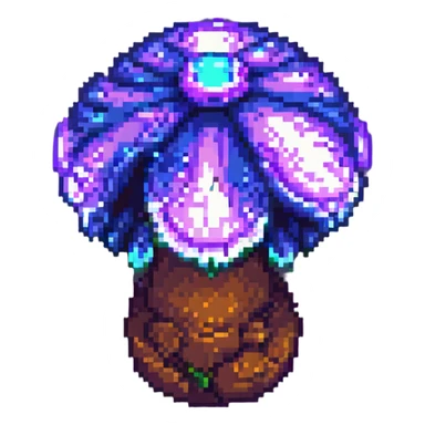 glowing mushroom pixel art with purple glow sticker