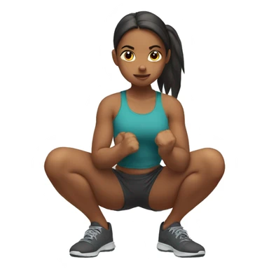 Girl making an squat  sticker