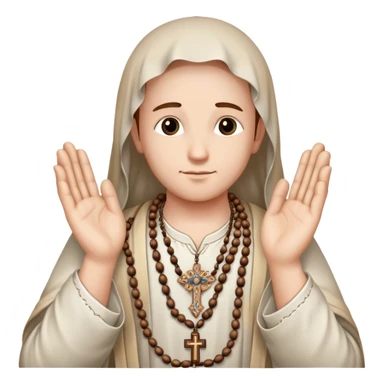 Praying hands holding a rosary sticker