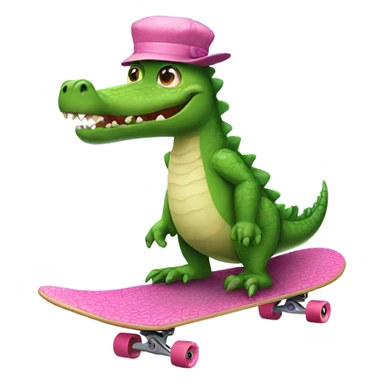 Crocodile wearing tutu on skateboard sticker