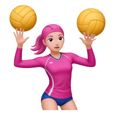 A pink girl playing volleyball sticker