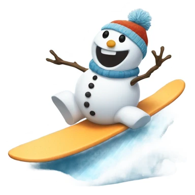 Snowman surfing sticker