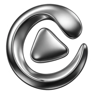 abstract shape with metallic reflections sticker