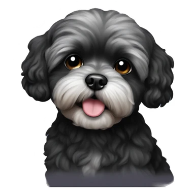 Black shih poo sticker