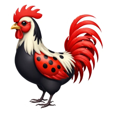 Lady bug with a rooster sticker