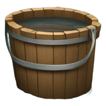 wooden bucket with water sticker