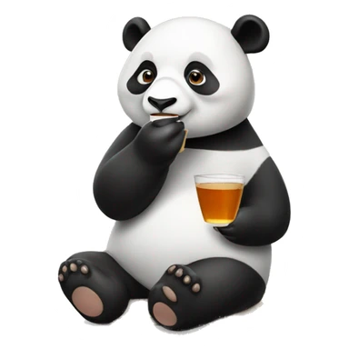  panda drinking Cup of tea sticker