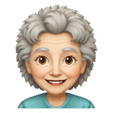 grandma with furry hair sticker