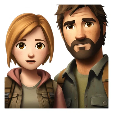 joel and ellie the last of us sticker