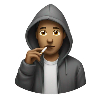 Hood white man smoking with flow sticker
