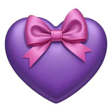 Purple heart with bow sticker