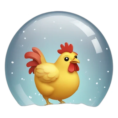 chicken in a snow globe sticker