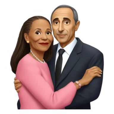 Christiane Taubira bisous avec Eric Zemmour sticker
