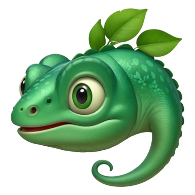 Emoji de camaleón, que sea bonito, tierno y único para compartir con mi pareja, entonces que sea único, que sea parecido al camaleón de la película de rapumcel de Disney caricaturezco  sticker