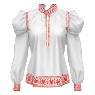 Blouse 👚 vyshyvanka, white with red embodiary on sleeves sticker