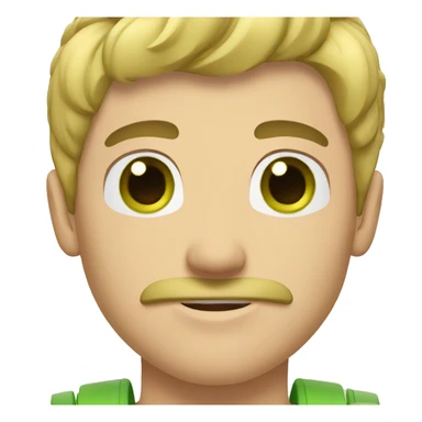 blond guy with green eyes short hair and a mustache muscular body sticker
