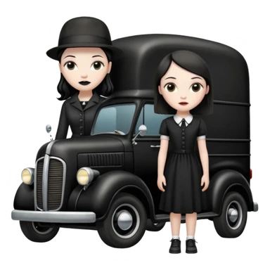 Heroic  Wednesday Adam’s  professional exterminator antique tall moving van hot rod sticker