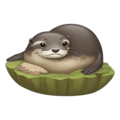 Loutre sur tortue sticker