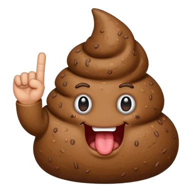 poop with middle finger  sticker