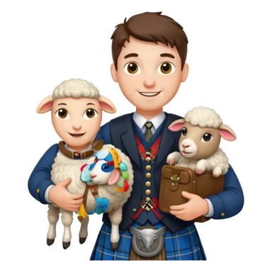 a scottish that loves sheep and likes innovation sticker