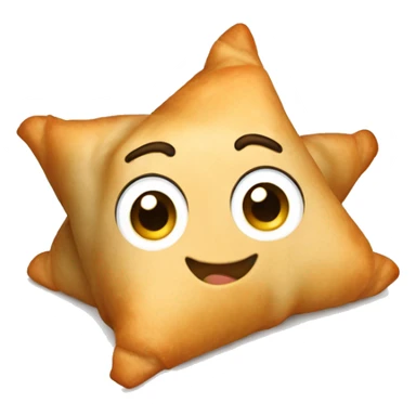 Cute samosa with hair sticker