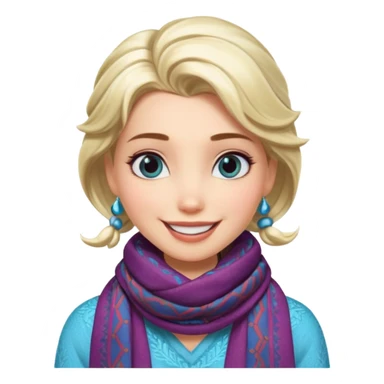 elsa with patterned scarf sticker
