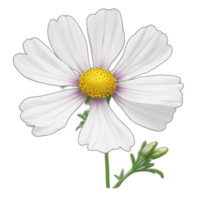 cosmos white flower sticker