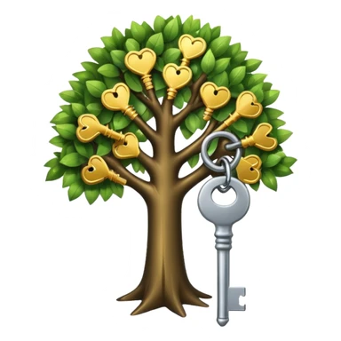 a small tree with keys on it. a key tree sticker