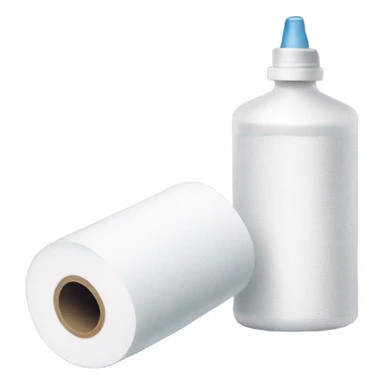 Lube bottle and toilet paper roll sticker