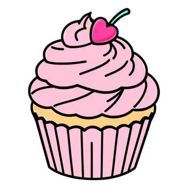 cupcake with pink icing sticker