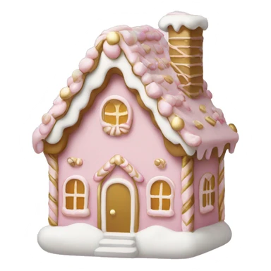 light pink and gold and white gingerbread house sticker