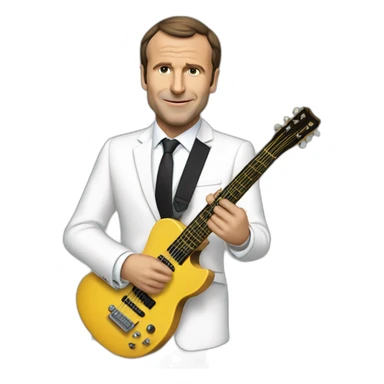 macron qui joue de la guitare électrique sticker