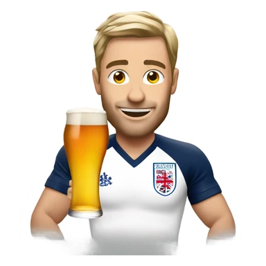 England footballer with beer sticker