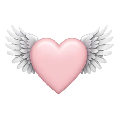 pastel pink heart with white wings sticker