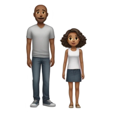 Love of a tall man with a short girl sticker