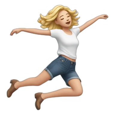 Model falling sticker