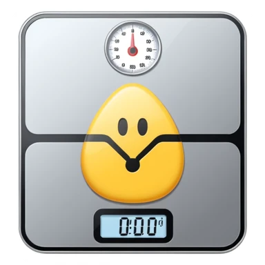 Digital weight scale with 0:00 on it sticker