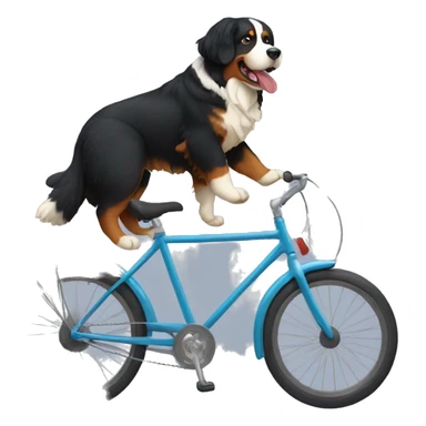 Bernese mountain dog on bicycle  sticker