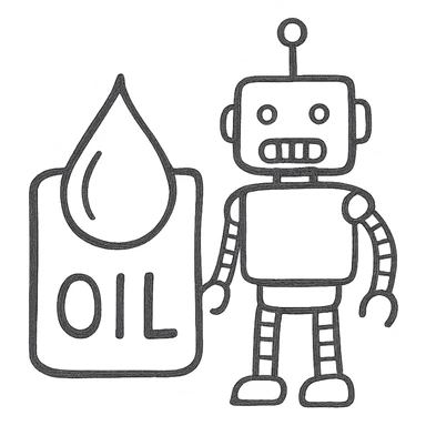 oil and robot sticker