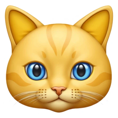 GATO AMARILLO SIN OREJAS VERDES Y OJOS AZULES sticker