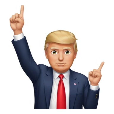 Donald  Trump shows hand  victory hyperrealistic sticker