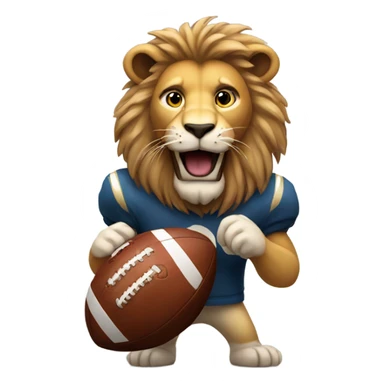 Lion holding a football sticker