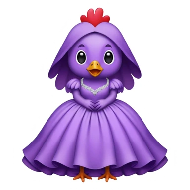 Chicken in a purple wedding dress sticker