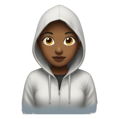 Girl wearing a hoodie  sticker
