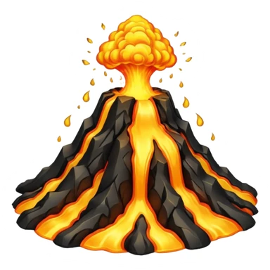 Volcano with gold lava sticker